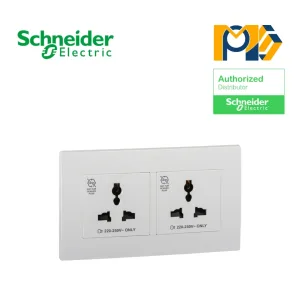 Ổ cắm đôi đa năng 3 chấu Schneider Vivace KBT413S_WE